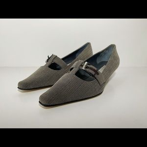 Parade size 8.5 gray plaid neutral contemporary comfortable work / play low heel